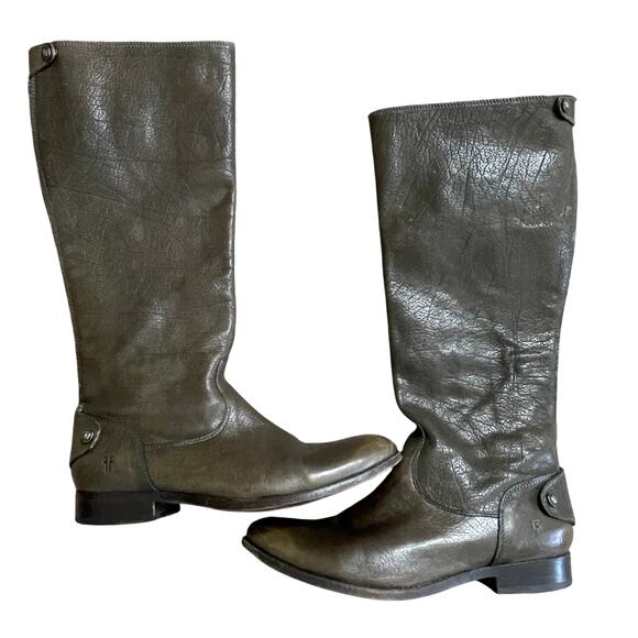 Frye Women's Melissa Button Tall Distressed Leather Boot' s Size 10B - Picture 4 of 7